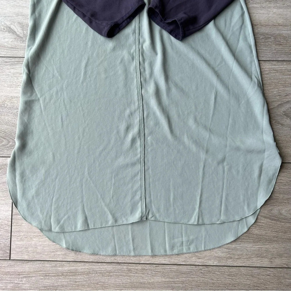 Aritzia Wilfred Purple Sage Green Contrasting  Colour Chiffon Shirt Dress - Picture 8 of 12